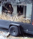 Koma prepares the Caravan trailer